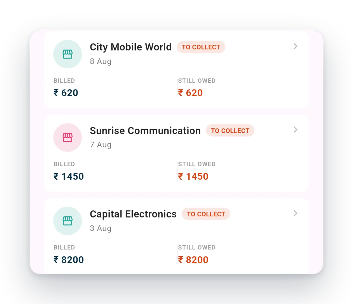 Outstanding dues in Zuuvy Fleet, billed against still owed